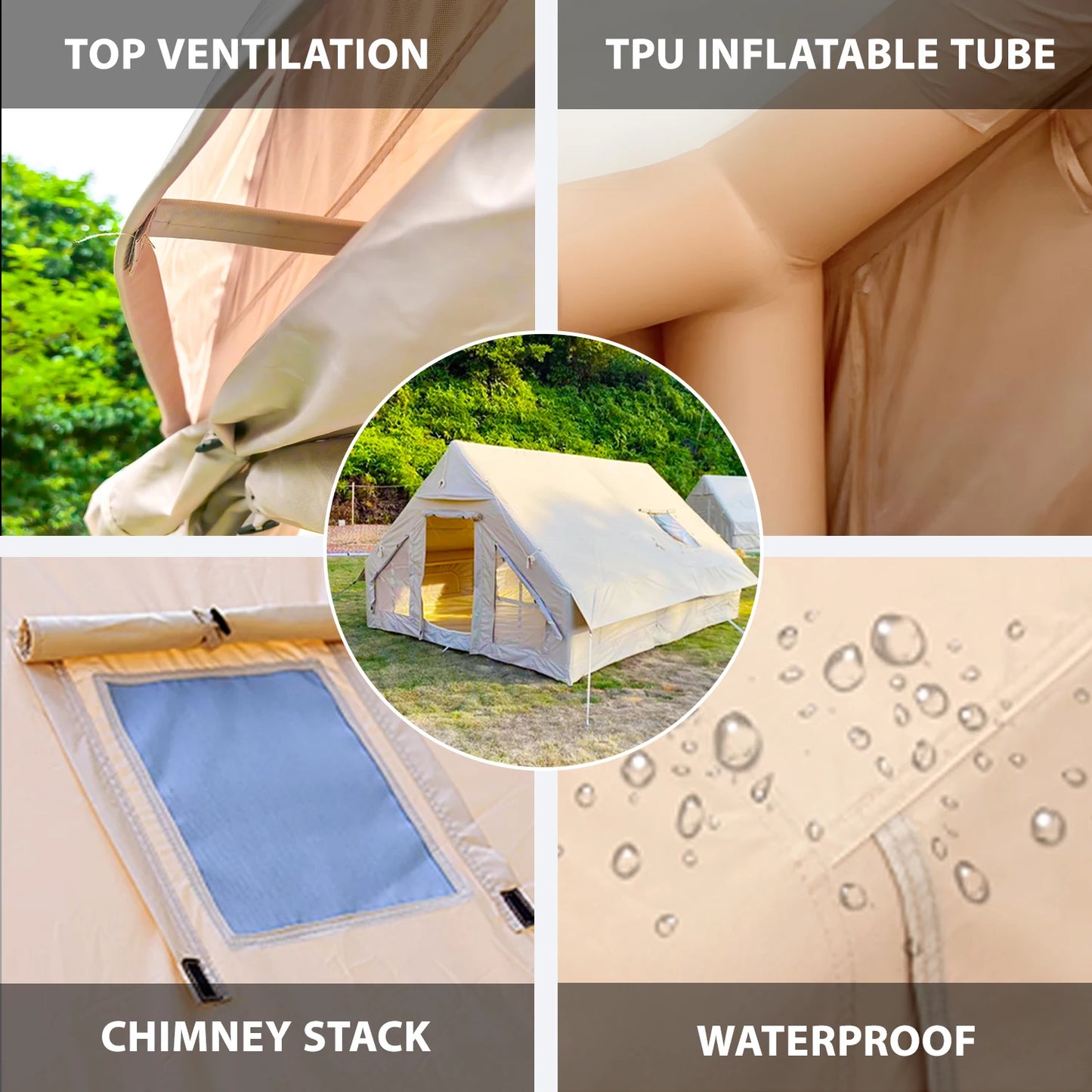 Inflatable Tents With Hand Pump, Easy Setup Portable Tent