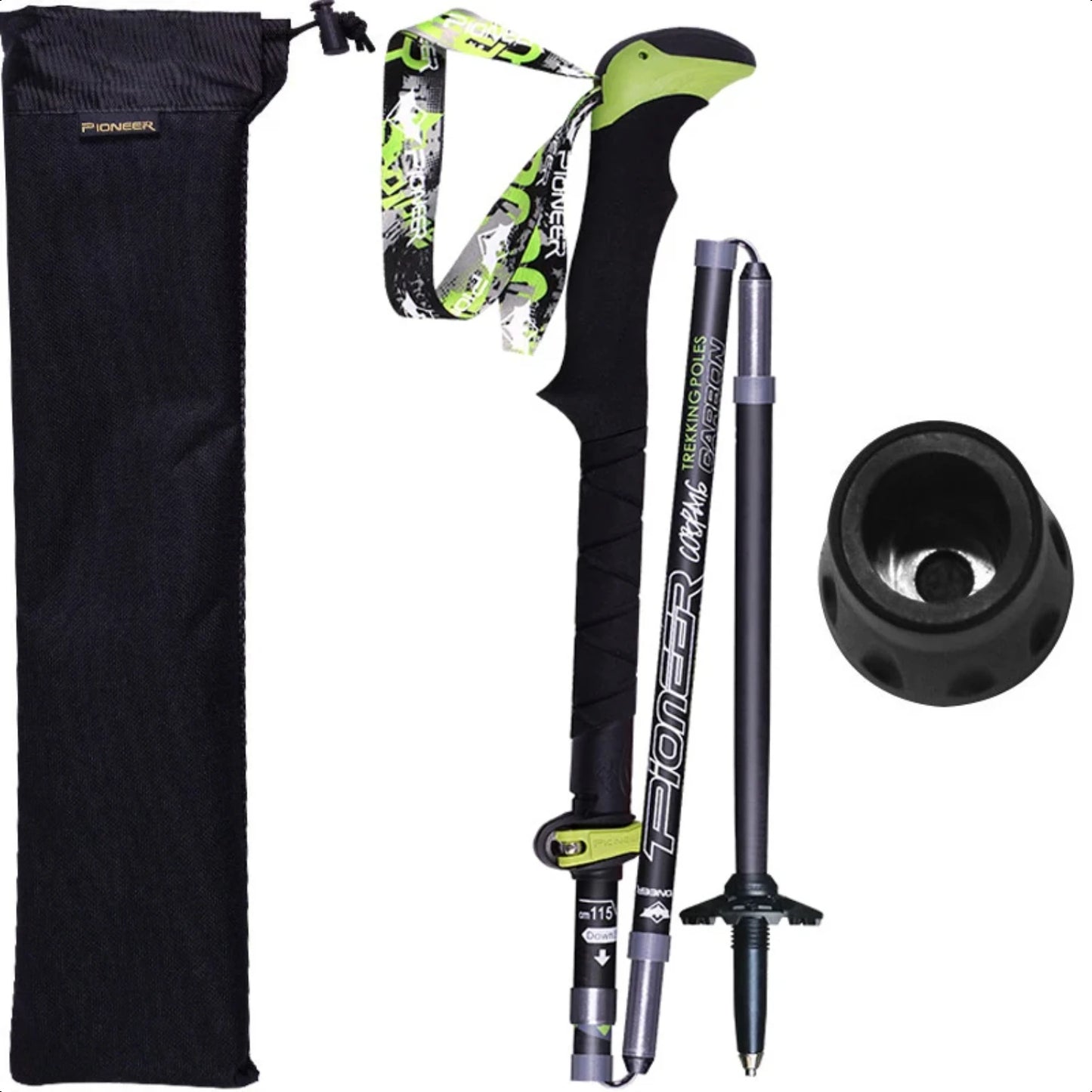 Professional Folding Trekking Poles Carbon Alpenstocks Hiking Sticks