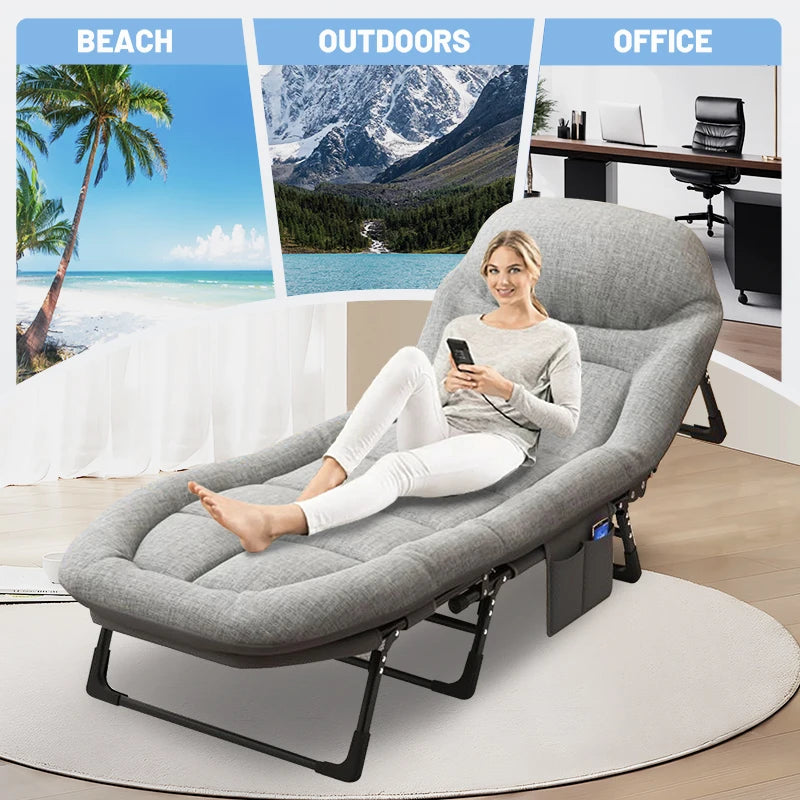 American Folding Bed Single Sofa Bed Nap Lounge Chair Sunbathing