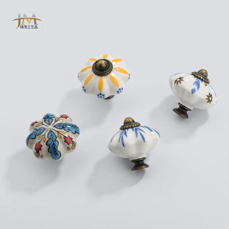 Ceramic Drawer Handle Single Hole Small Circular Colored Handle