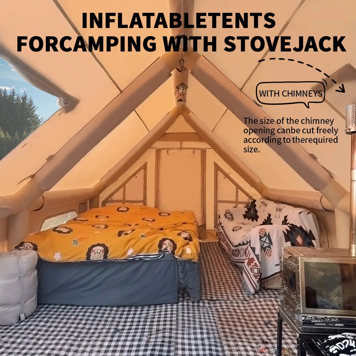 Inflatable Tents With Hand Pump, Easy Setup Portable Tent