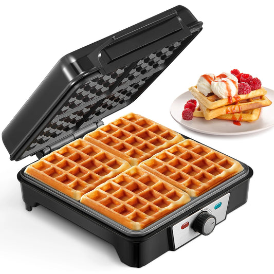 4-Slice Belgian Waffle Maker 3 Browning Levels Compact Design