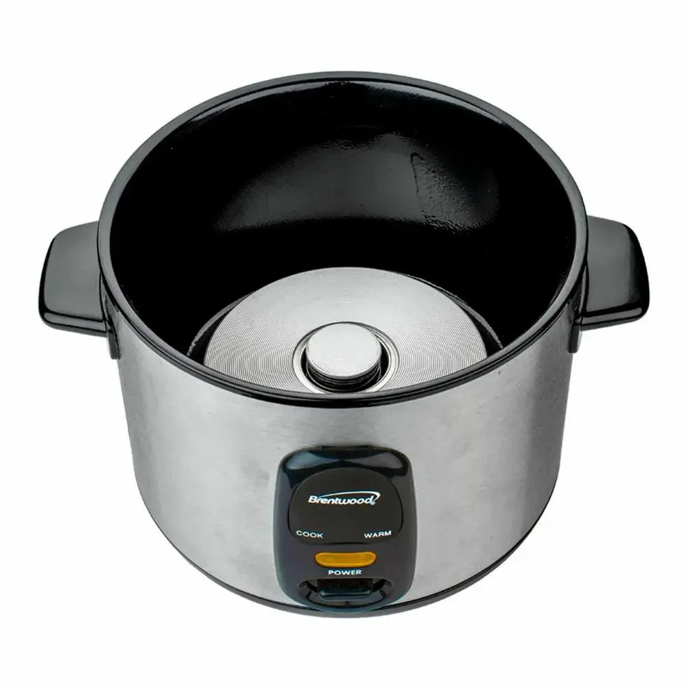 16-Cup Rice Cooker Steamer Non-Stick Pot Black Silver Automatic Warming 500W