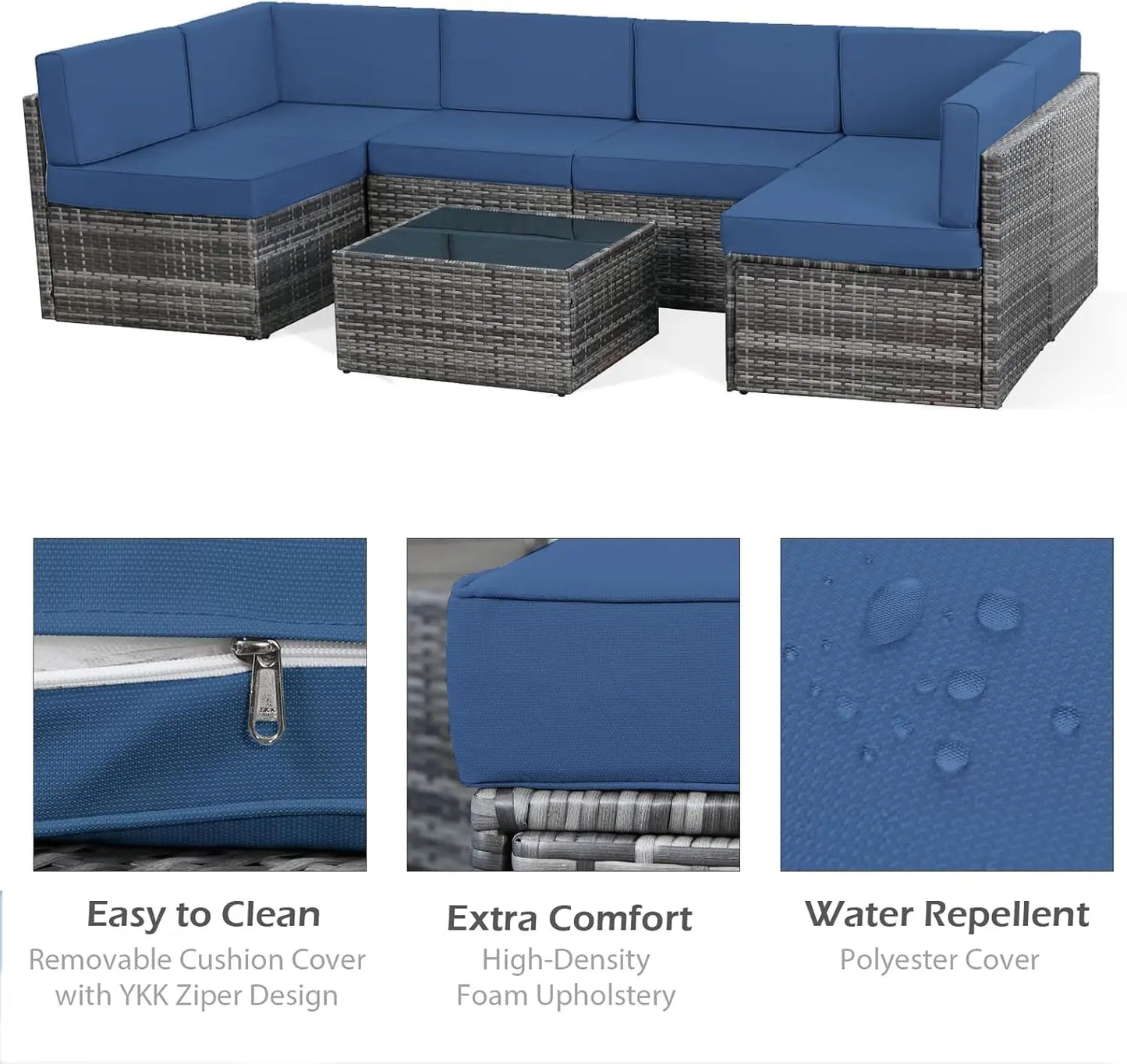 Elegant Outdoor Sectional Furniture Chair Set for Patios