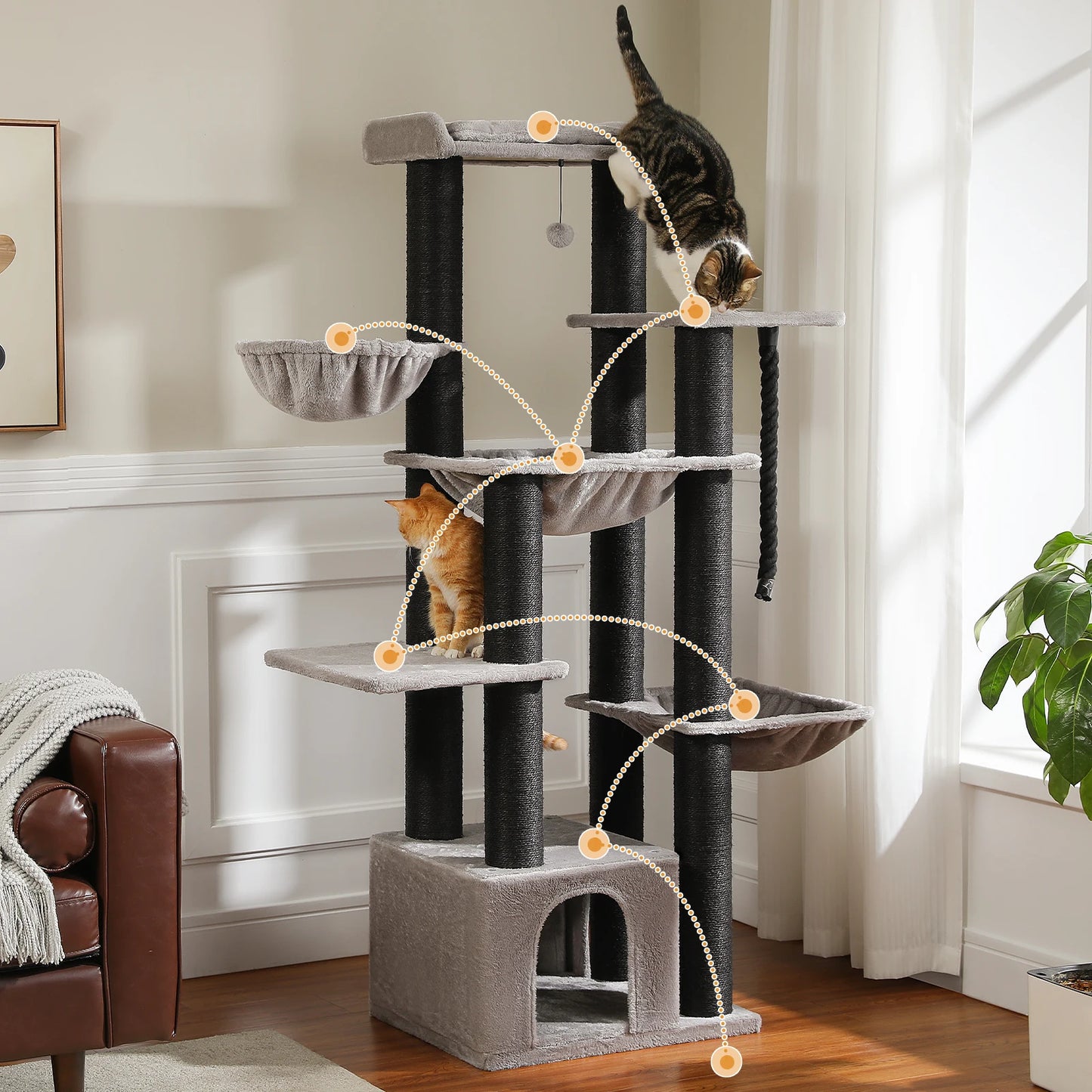 Big Cat Tree for Large Cats Robust Cat Tower with Perch