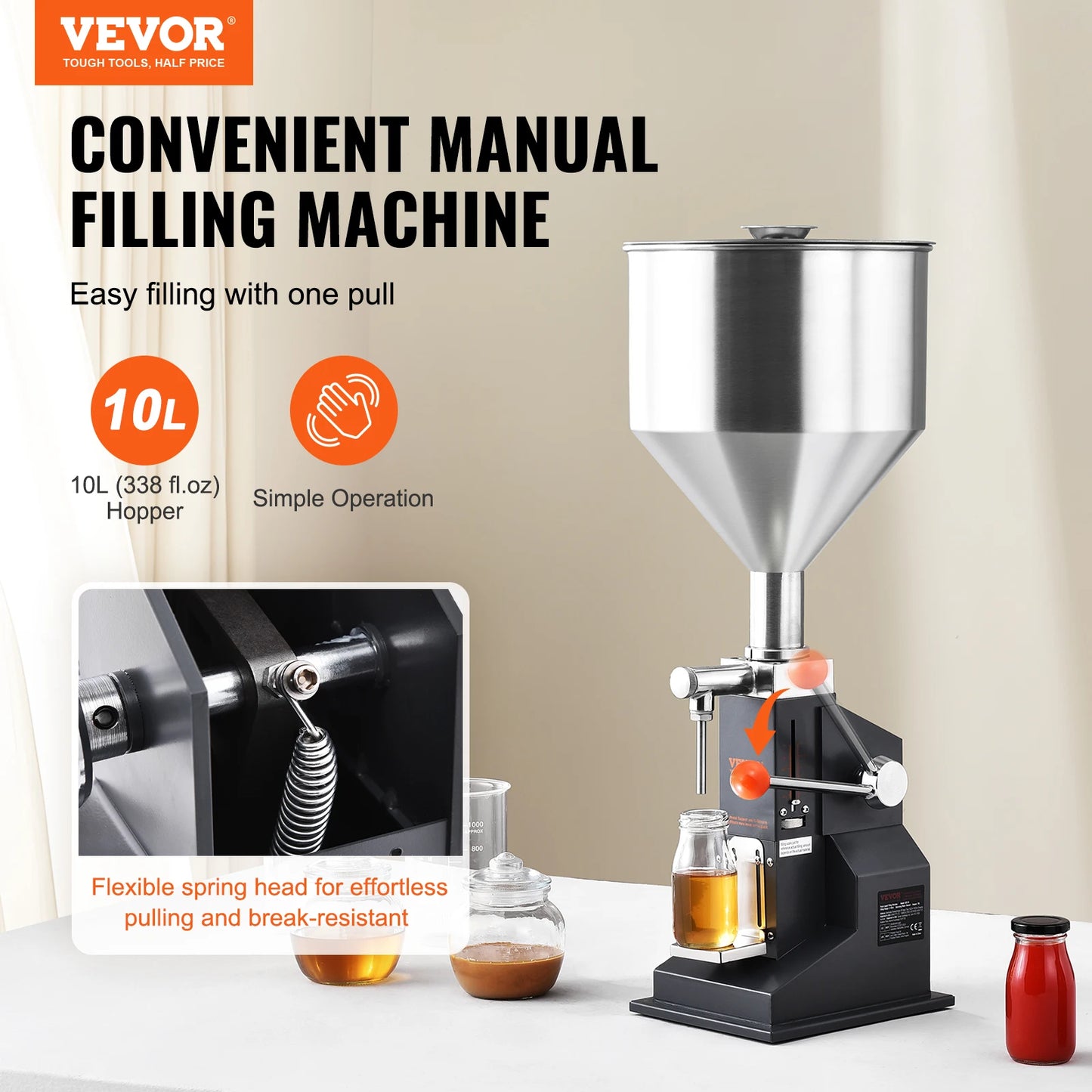 VEVOR A03 5-50ml Manual Liquid Filling Machine for Honey