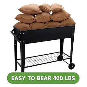 Raised Garden Bed with Wheels Anti-Rust Steel Planter Box