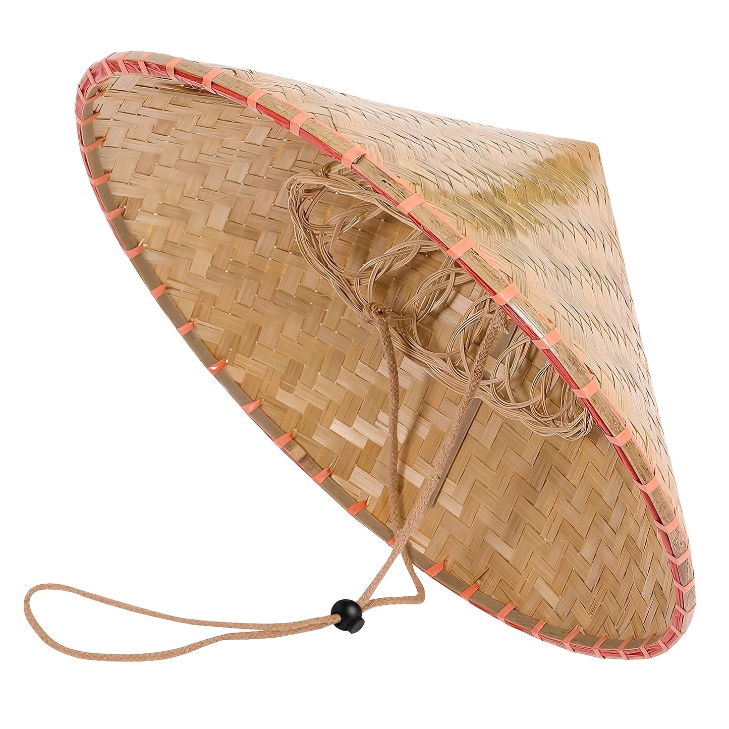 Boho Ethnic Handmade Bamboo Straw Hat, Crochet Weave